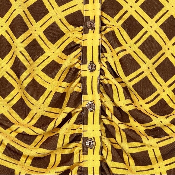 Long Sleeve Checked Button Down Mini Shirt  Dress - Picture 13 of 16